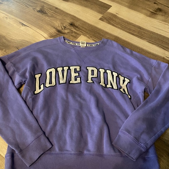 PINK Victoria's Secret Tops - PINK Victoria's Secret Purple Sweatshirt